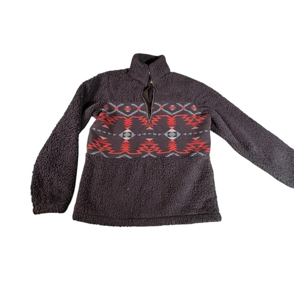 Outback Trading Abigail Henley Fleece Pullover Jacket Small Sherpa Aztec Cozy - Picture 1 of 12
